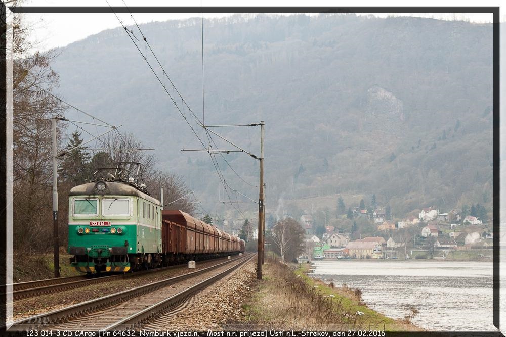 123 014 hier zusehen bei Usti nad Labne Strekov.Bild enstandt am 27.02.2016