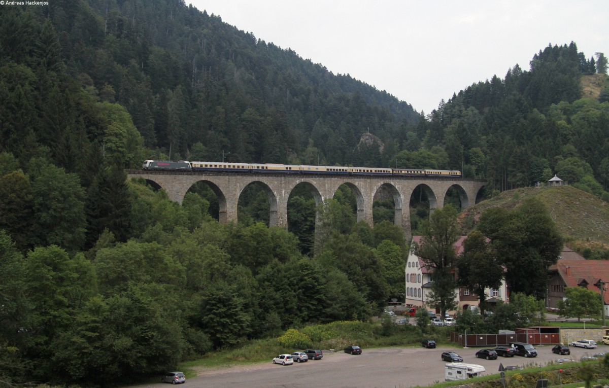 127 001-6 mit dem DPE 75931 (Titisee-Düsseldorf Hbf) auf dem Ravennaviadukt 31.8.13