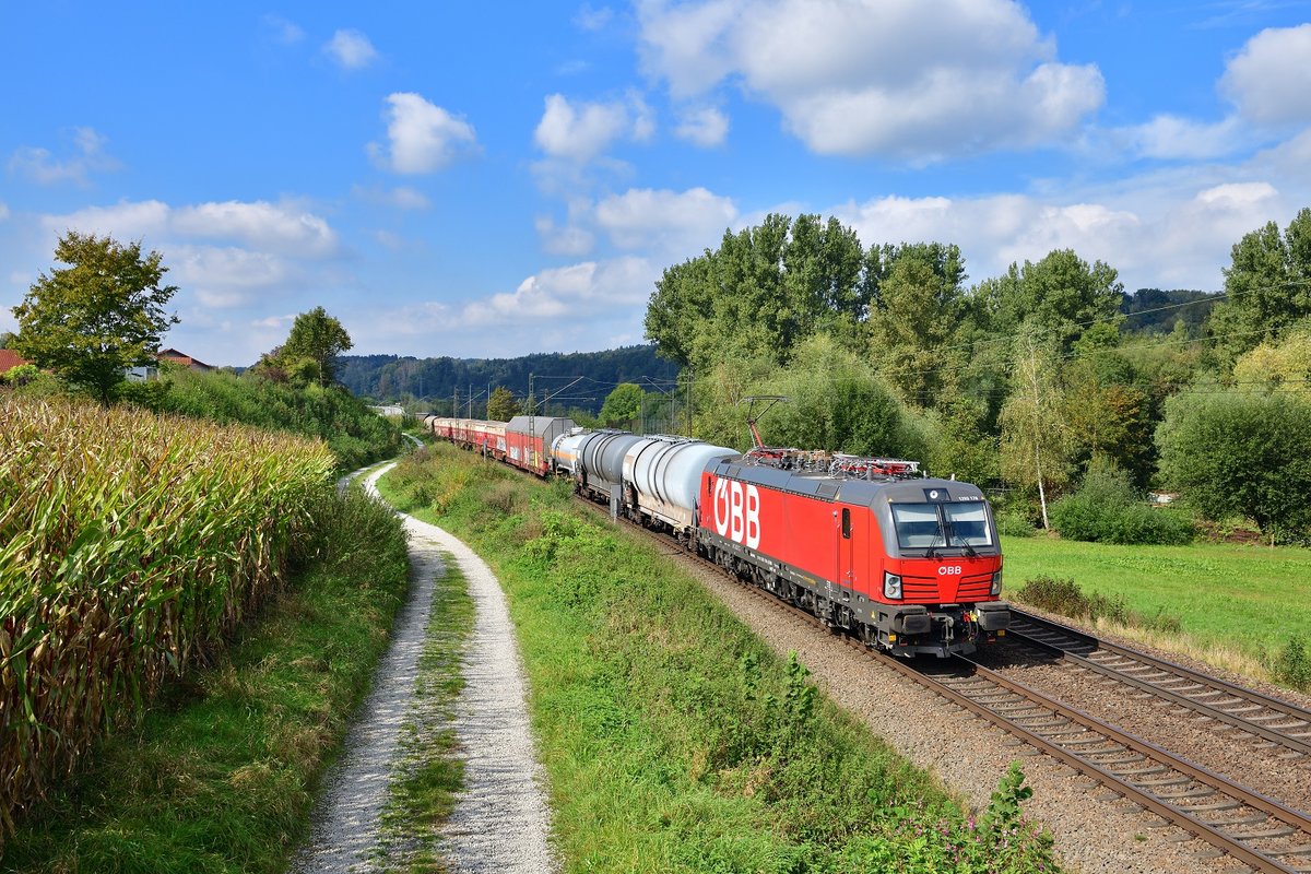 1293 178 mit einem Güterzug am 29.09.2020 bei Seestetten.