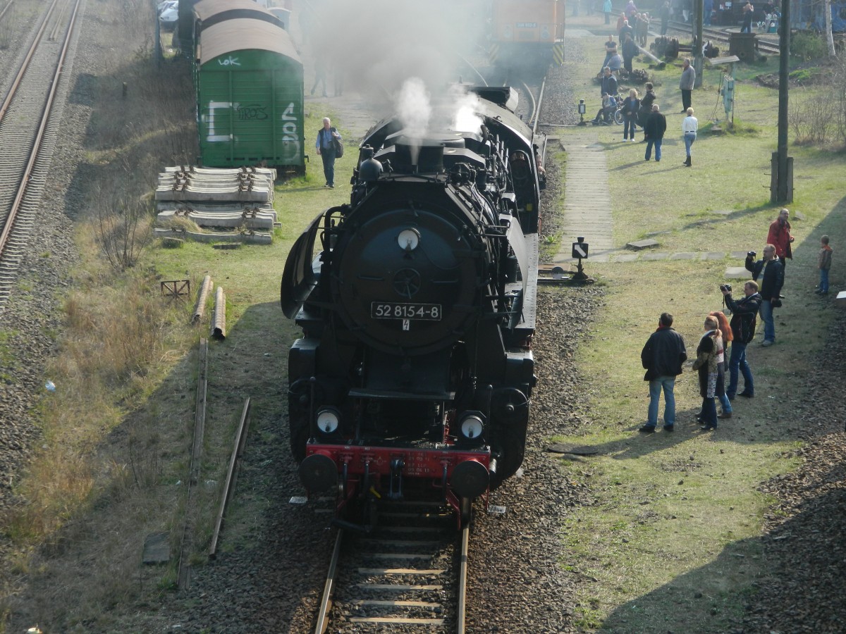 13. Leipziger Eisenbahntage am 29.03.2014 im Plagwitzer Eisenbahnmuseum: Führerstandsmitfahrten mit 52 8154 