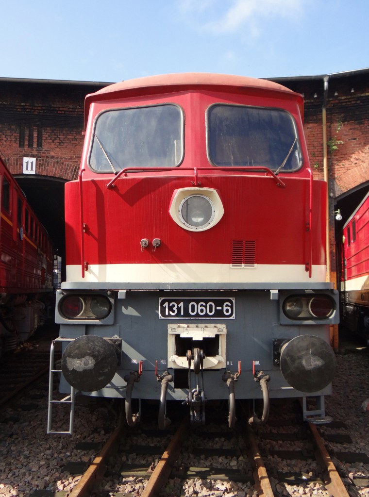 131 060-6 seit vielen Jahren weider zu sehen beim 24. Heizhausfest am 29.08.15 in Chemnitz-Hilbersdorf.