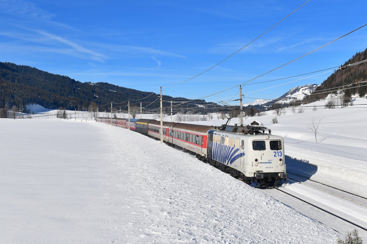 139 213 mit DRV 1383 am 16.02.2019 bei Hochfilzen. 