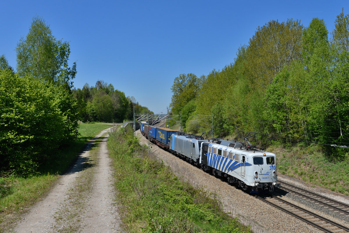139 310 + 186 288 mit DGS 43129 am 10.05.2017 bei Ostermünchen. 

