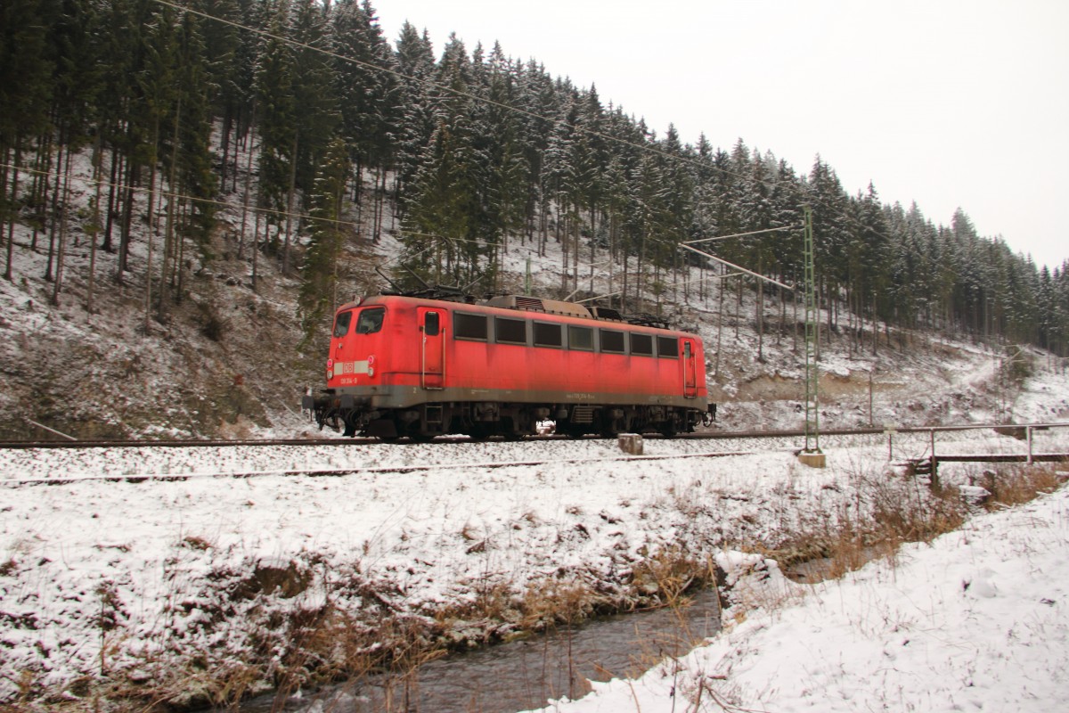 139 314-9 DB auf der Frankenwaldrampe bei Steinbach am 24.01.2015.
