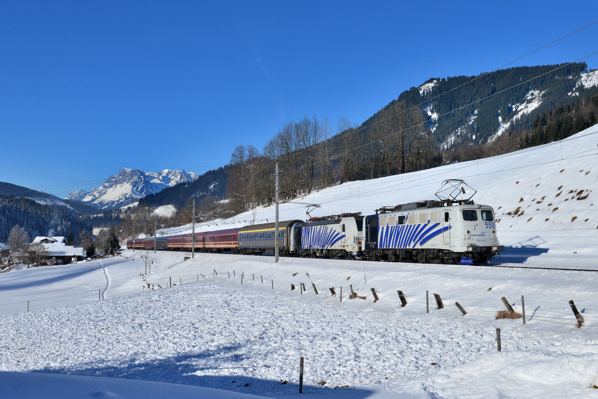 139 555 + 193 772 mit DRV 13187 am 28.01.2017 bei Niedernfritz. 