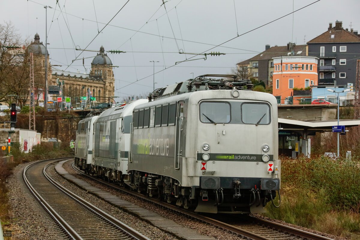 139 558 Railadventure am Schluss in Wuppertal Steinbeck, am 25.02.2023.