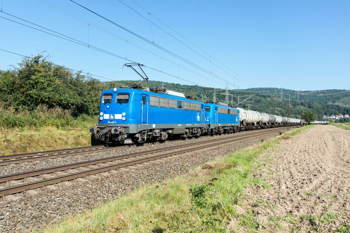 140 007-7 +140 050-3 mit einen Kesselzug am 08.09.2021 bei Reilos.
