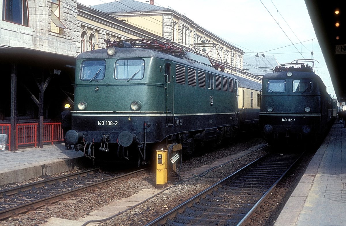 140 108 + 140 112  Nürnberg Hbf  17.03.78 