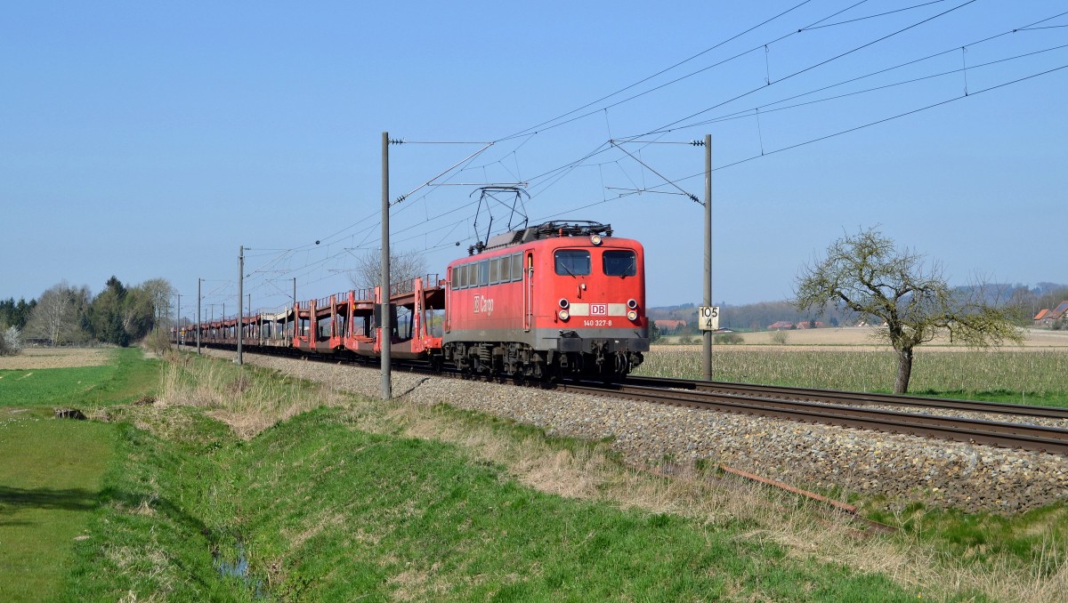 140 327 mit EZ 53502 Emden Hbf VW - Seelze West am 15.04.2015 bei Bruchmühlen