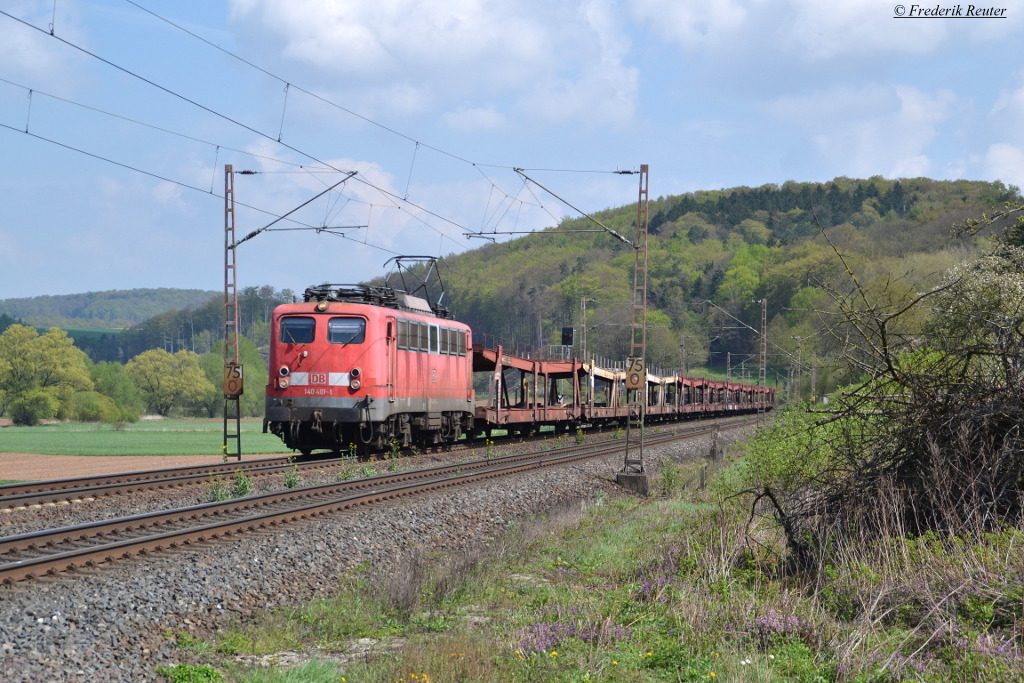 140 401-1 mit GA 62043 Seelze Ost - Würzburg Zell am 12.04.2014 bei Salzderhelden.