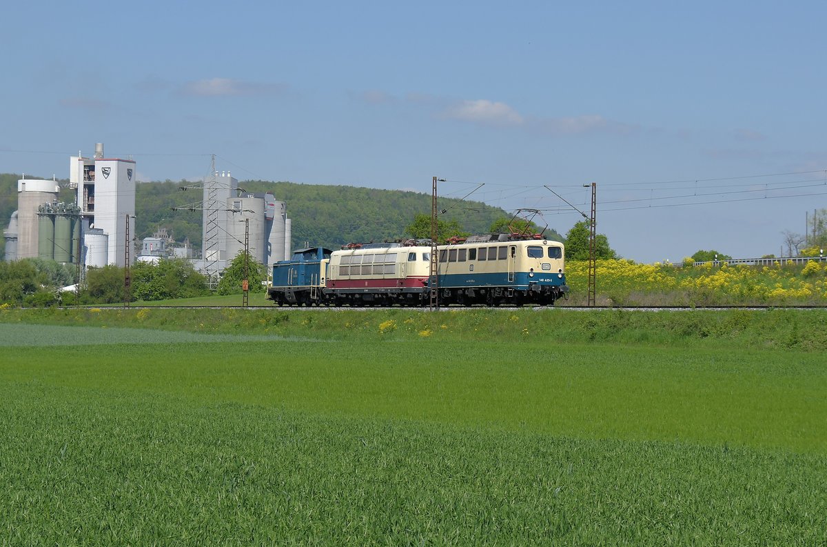 140 423 und 103 184 & 212 372 am 10.05.17 als Tfzf 91340 auf dem Weg nach Lichtenfels bei Karlstadt am Main