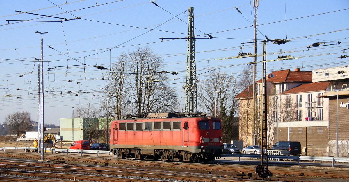140 535-6 DB fährt als Lokzug von Aachen-West nach Stolberg-Hbf. Aufgenommen vom Bahnsteig in Aachen-West. 
Bei schönem Sonnenschein am Nachmittag vom 12.3.2015.