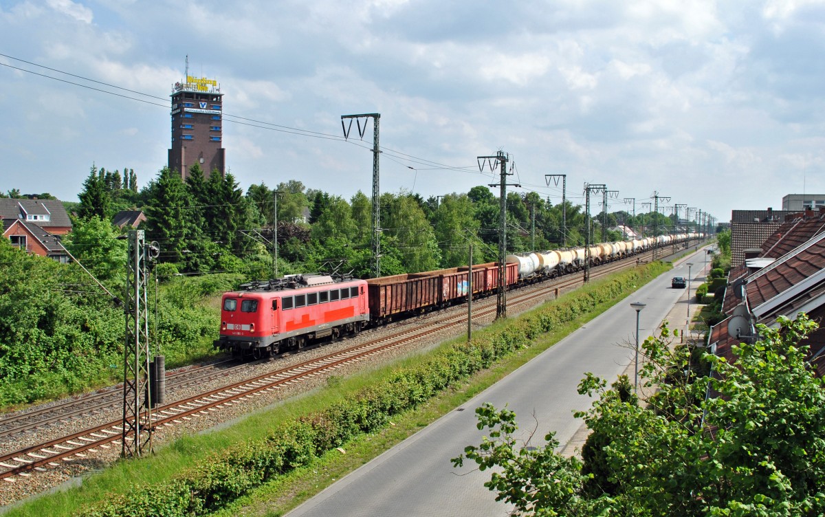 140 680-0 fuhr am 02.06.2014 mit einem Kesselzug durch Leer in Richtung Emden.