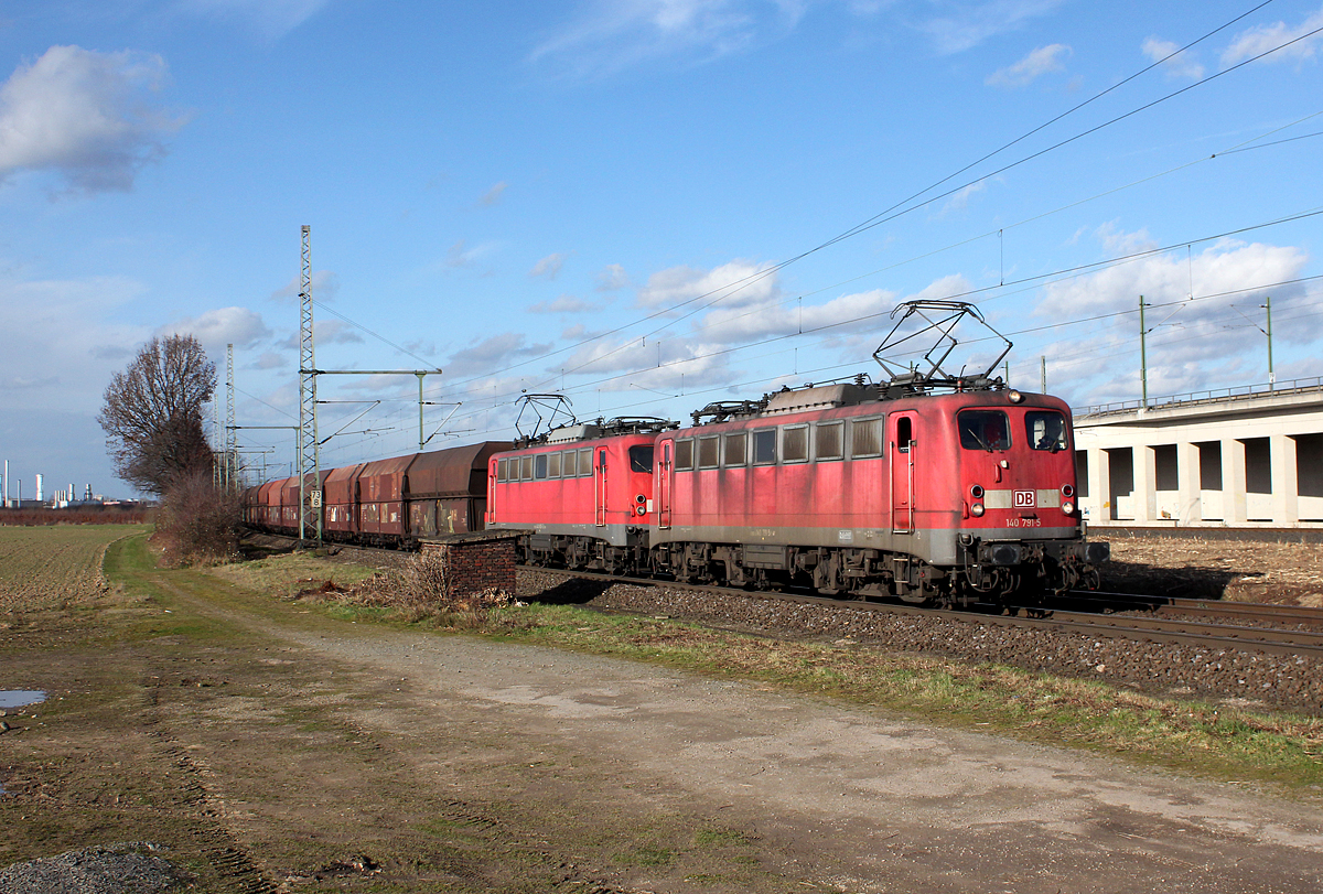 140 791-5 & 140 805-3 bei Porz Wahn am 11.02.2014
