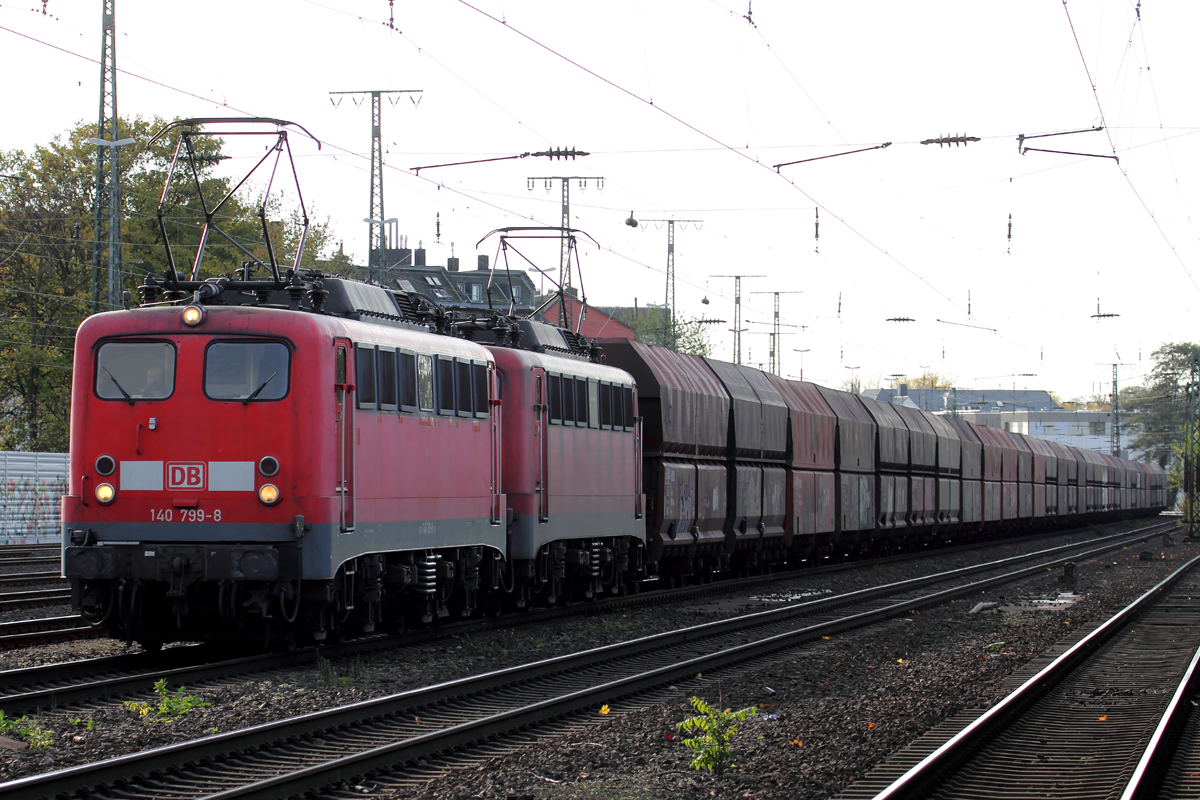 140 799-8 mit 140 791-5 in Kln-West 9.11.2013
