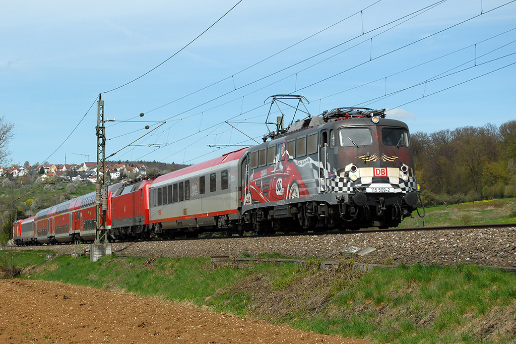 14.04.2018 Streckenabschnitt Uhingen 115 509-2, 120 111-0 & 112 105-3