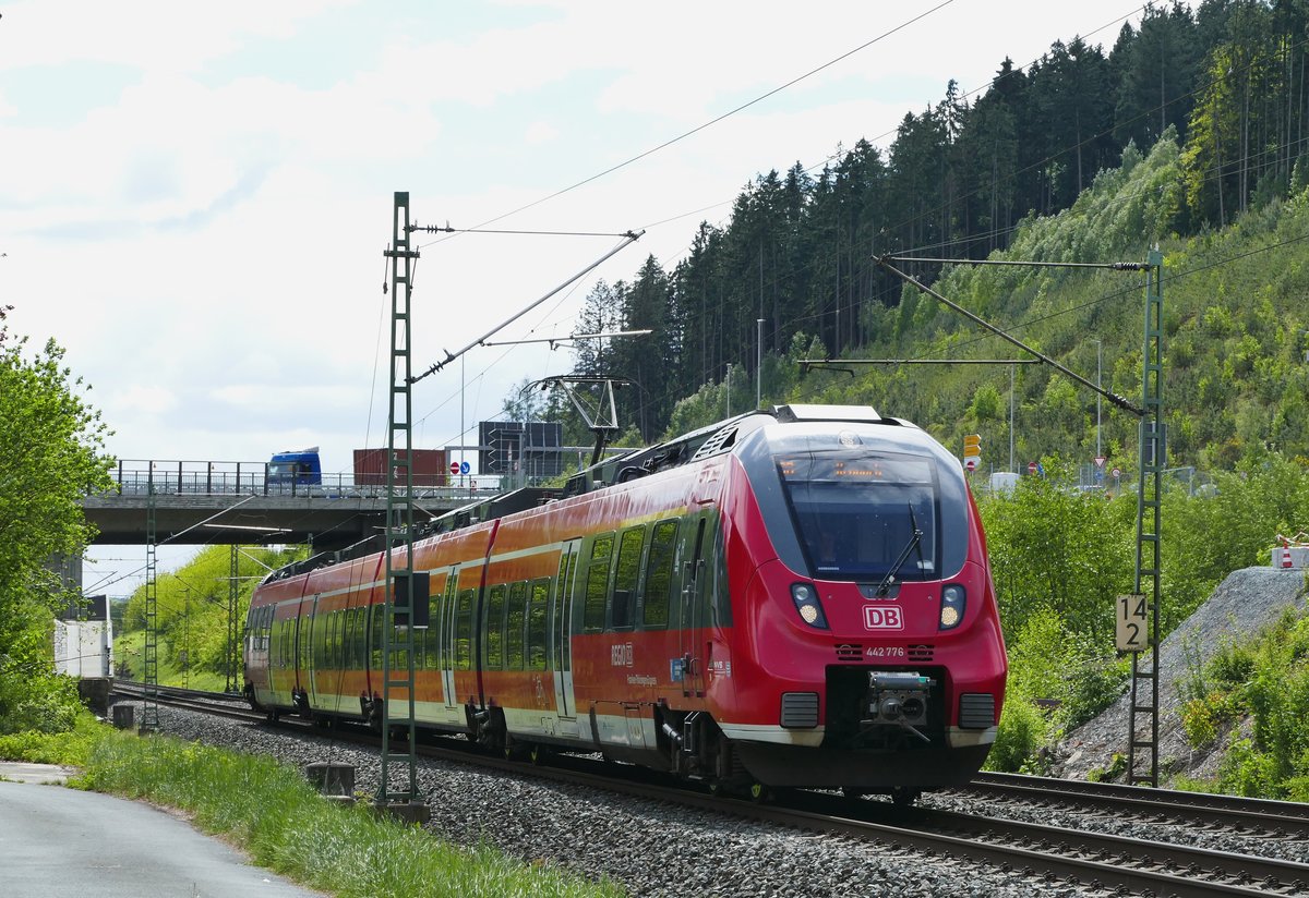 14.05.2019, Tw 442 276 hat als RB Bamberg - Kronach sein Ziel fast erreicht.