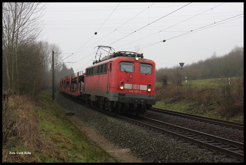 140537 war am 5.3.2016 um 9.43 Uhr in Westerkappeln - Velpe mit einem Leerzug in Richtung Osnabrück unterwegs. 
