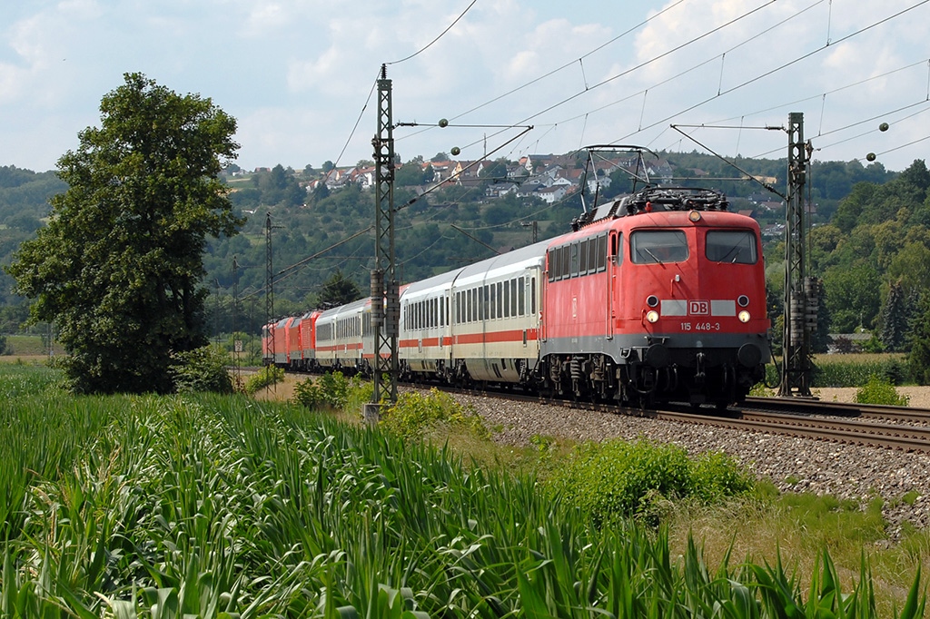 14.07.2018 Streckenabschnitt Uhingen 115 448-3, 114 017-7, 120 127-6, 101 081-8 & 111 091-5