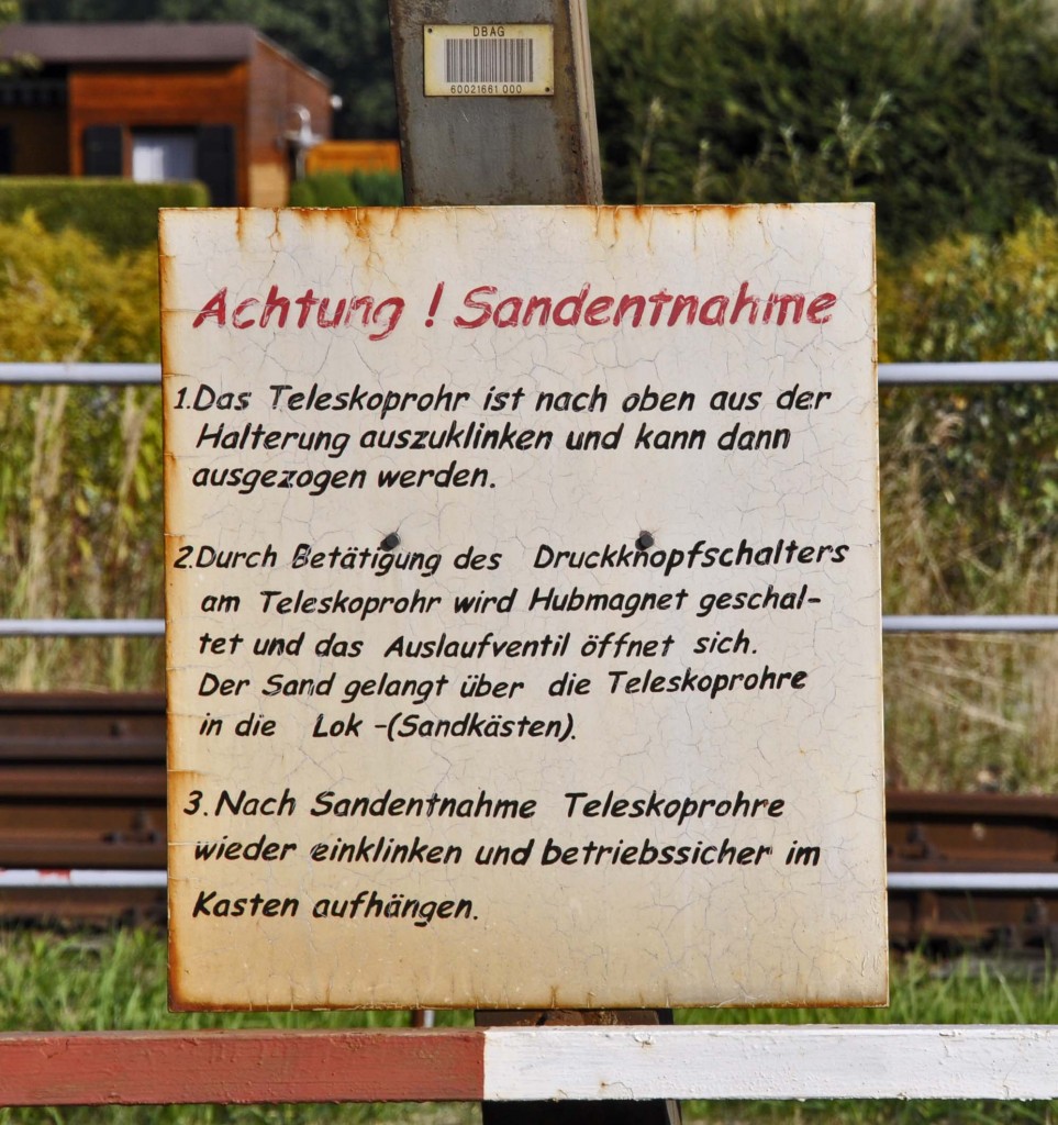 14.09.2013 Chemnitz-Hilbersdorf Heizhausfest; Tafel an der Besandung