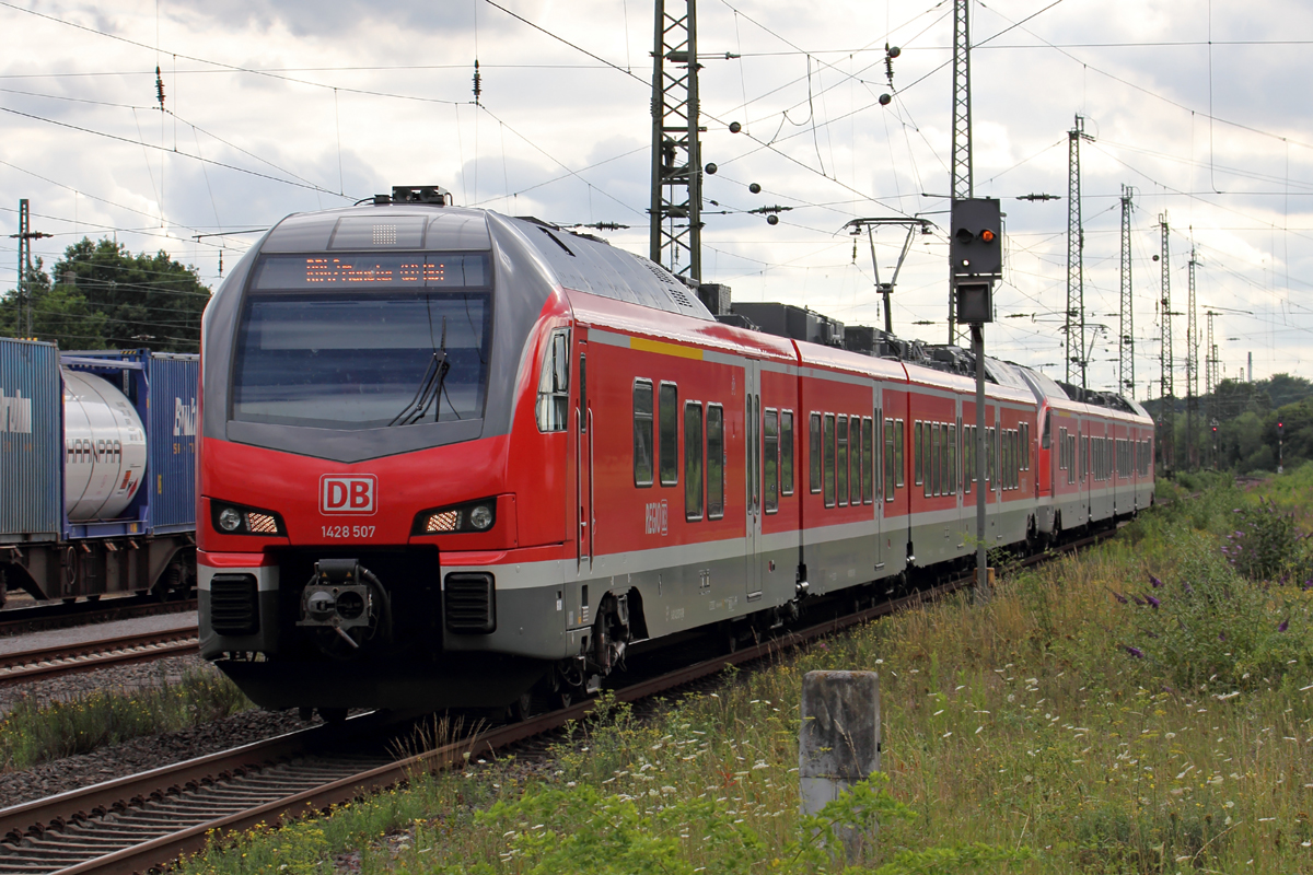 1428 507 als RB 42 nach Münster Hbf. bei der Einfahrt in Haltern am See 21.7.2015