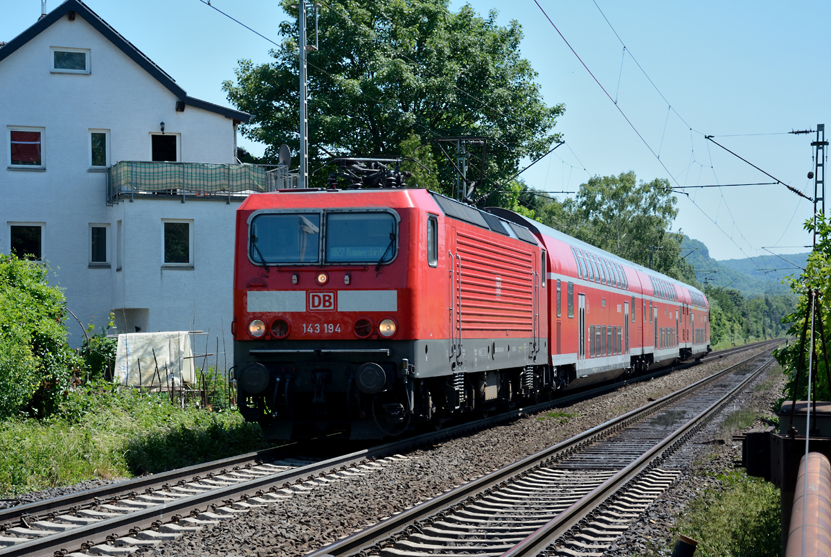 143 194 RB27 nach Rommerskirchen durch Bonn-Beuel - 05.06.2015