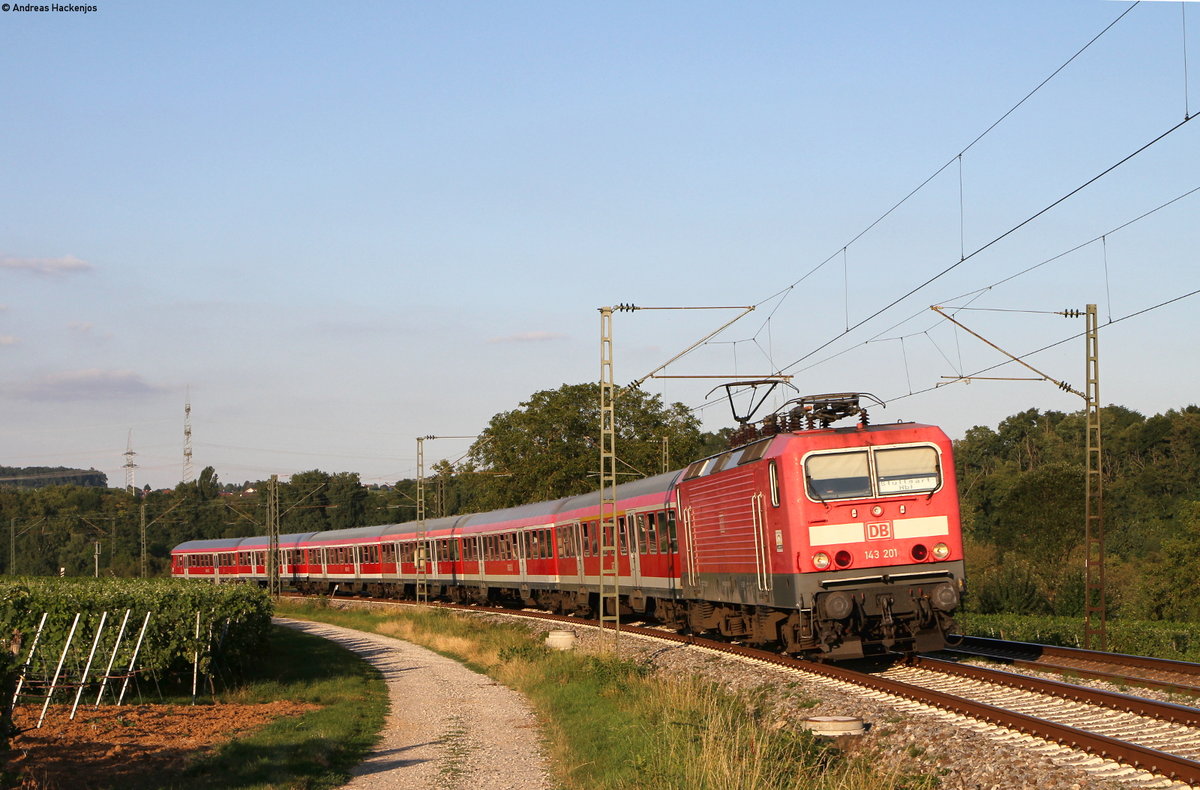 143 201-2 mit dem RE 4939 (Würzburg Hbf-Stuttgart Hbf) bei Lauffen 16.8.16