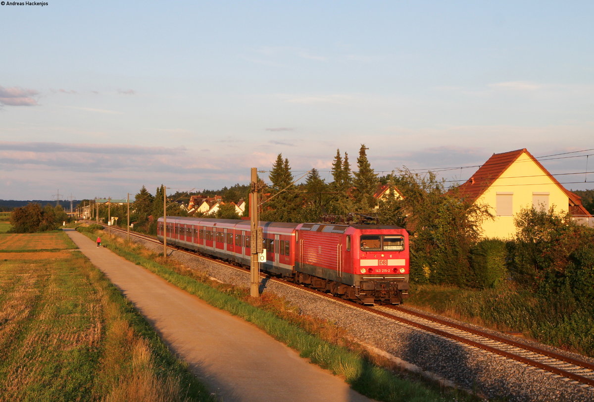 143 215-2 mit einer S2 nach Nürnberg Roth bei Winkelhaid 2.9.19