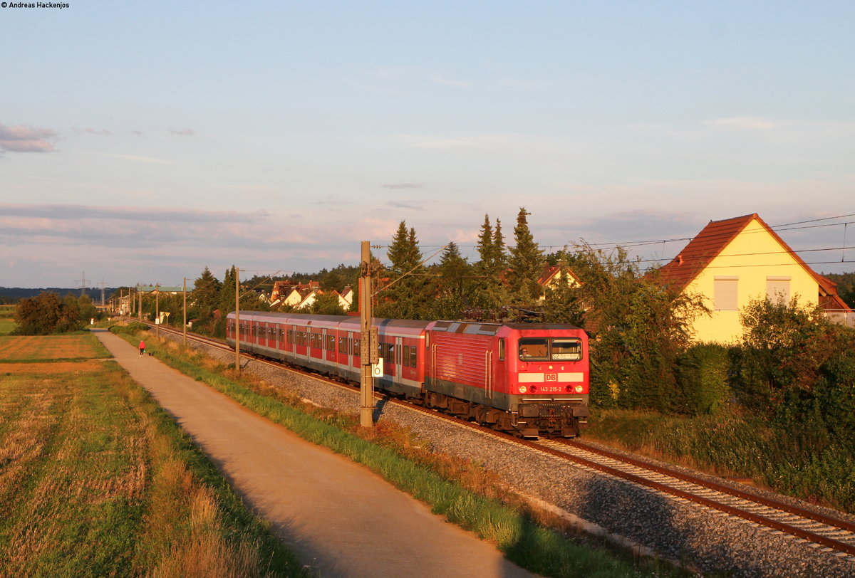 143 215-2 mit einer S2 nach Nürnberg Roth bei Winkelhaid 2.9.19