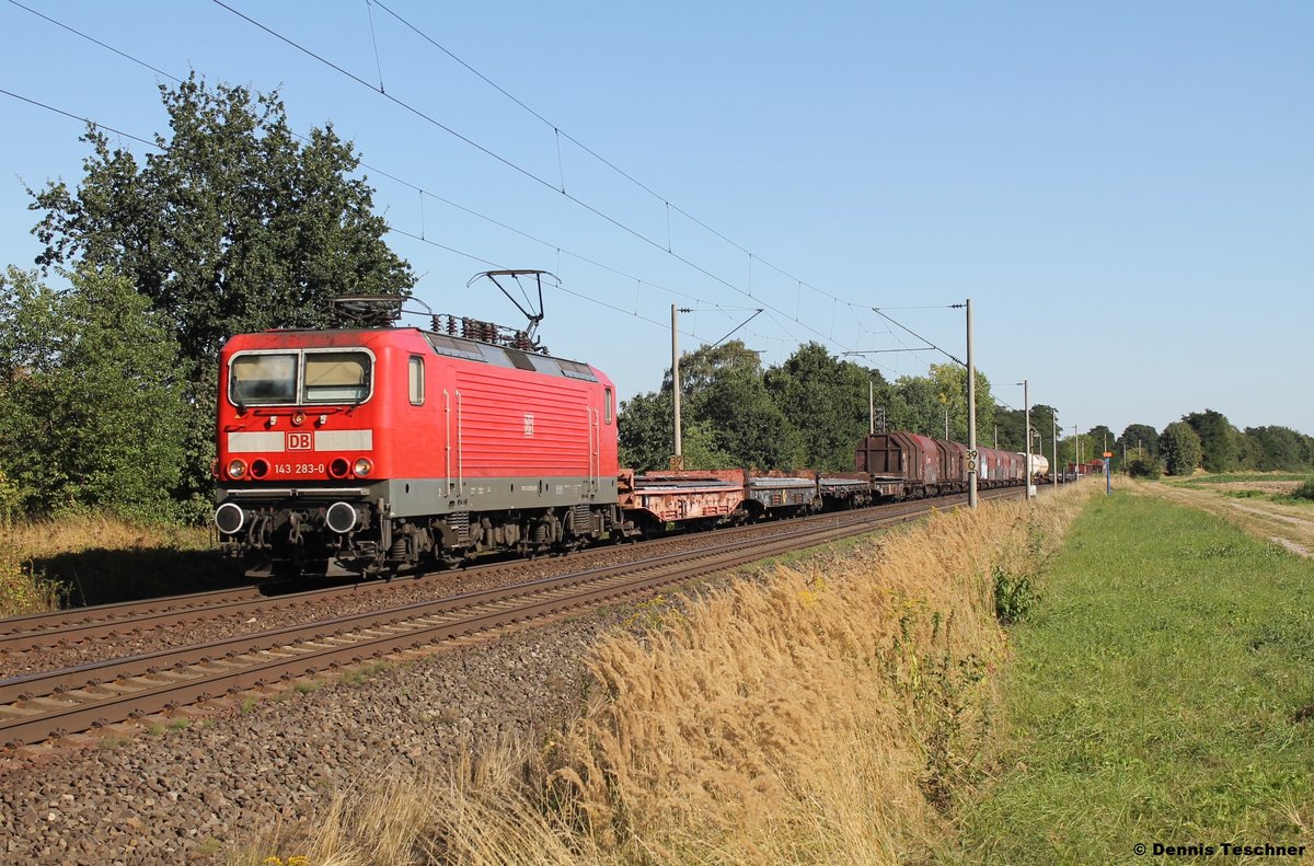 143 283-0 DB mit Mischer bei Woltorf am 25.08.2016