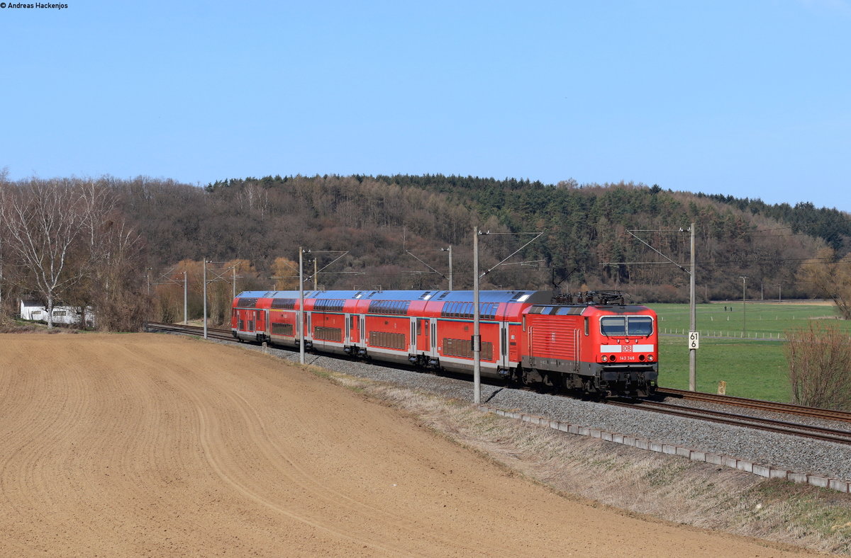 143 346-5 mit der RB 15265 (Limburg(Lahn)-Frankfurt(Main)Hbf) bei Niederbrechen 29.3.21