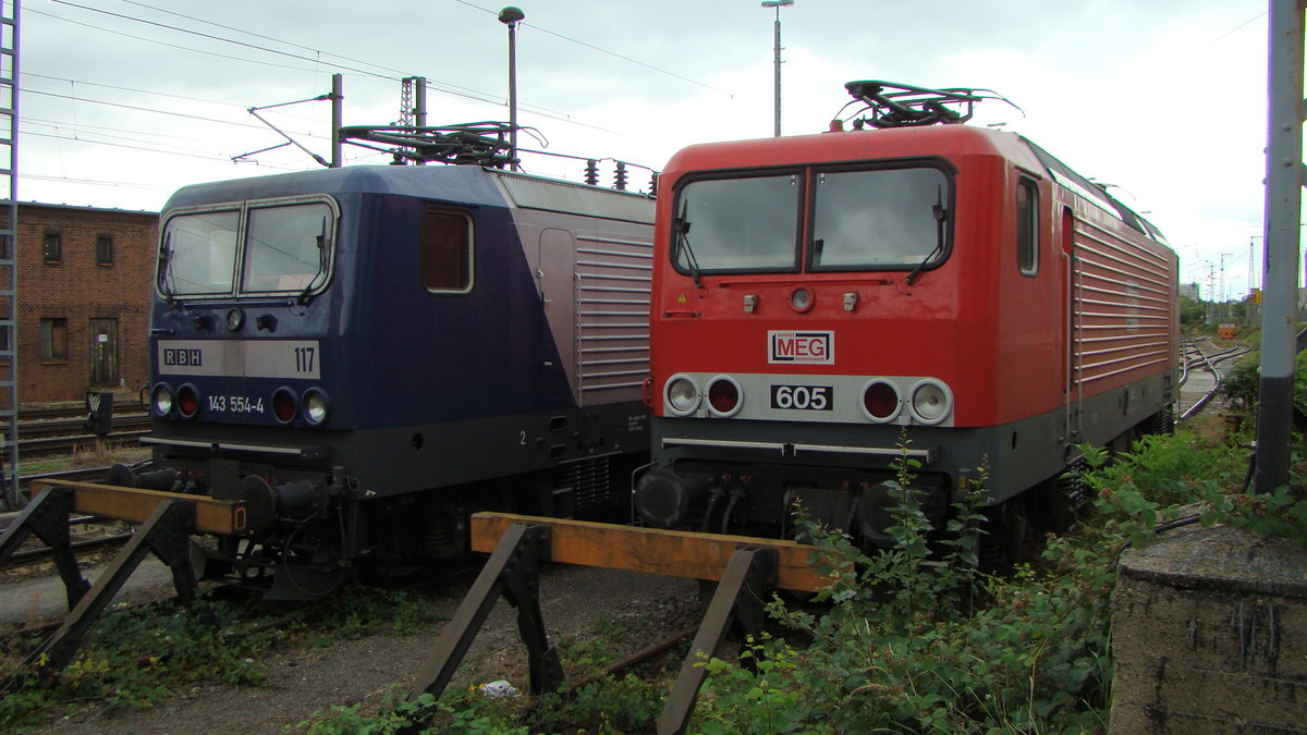 143 554 RBH & 605 MEG bei DB Regio in Halle P. zum Tag der offenen Tür 02.07.2011