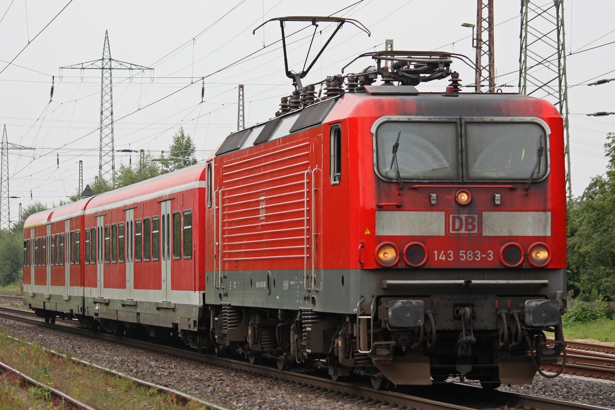 143 583 am 17.7.13 als Pbz von Krefeld Linn nach Dsseldorf Abstellbahnhof in Ratingen-Lintorf.