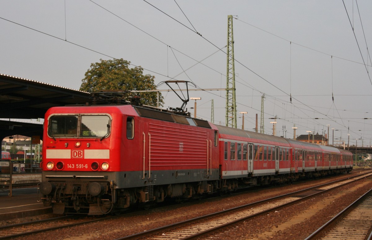 143 591 mit RE 26186 (Cottbus–Leipzig) am 15.09.2009 in Cottbus