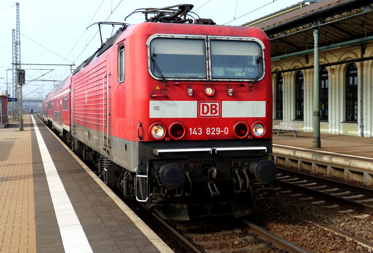 143 829-0 mit Regionalbahn nach Halle/Saale auf Gleis 2 Nordhausen 07.03.2014