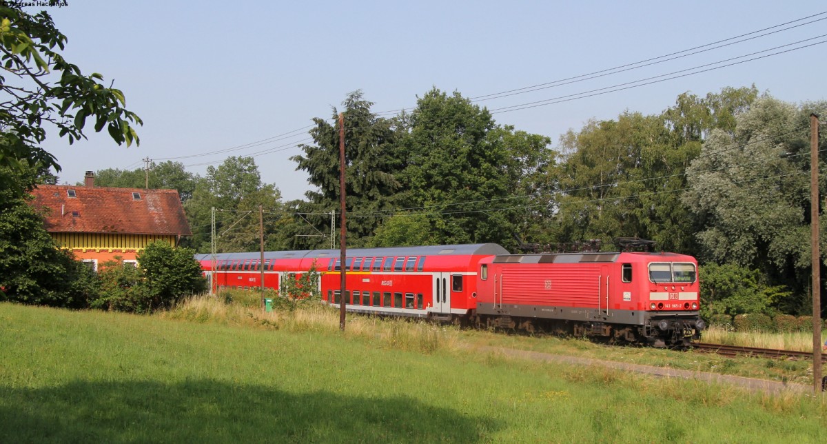 143 965-2 mit dem RE 22022 (Tbingen Hbf-Stuttgart Hbf) bei Wernau 13.7.13