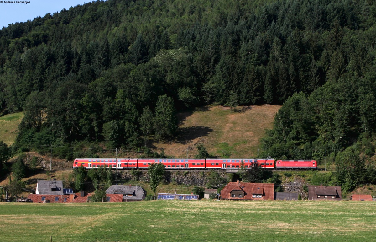 143 972-8 mit der RB 26961 (Freiburg(Brsg)Hbf-Neustadt(Schwarzw)) bei Falkensteig 16.7.15