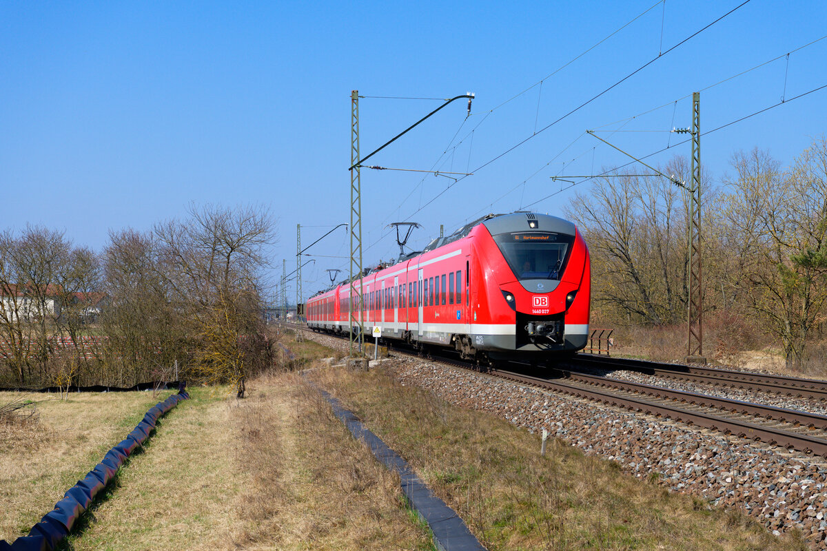 1440 037 DB Regio als S1 39165 (Bamberg - Hartmannshof) bei Hirschaid, 24.03.2021