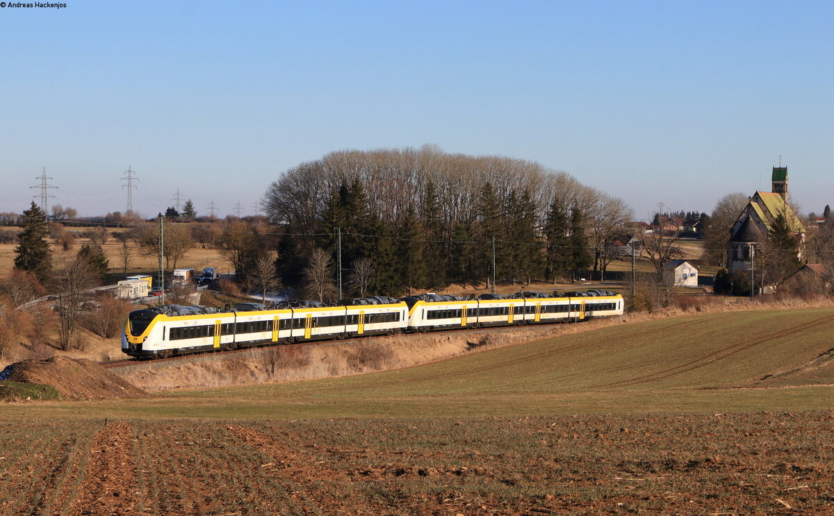 1440 174 und 1440 178 als S 9722 (Villingen(Schwarzw) - Freiburg(Brsg)Hbf) bei Löffingen 28.2.22