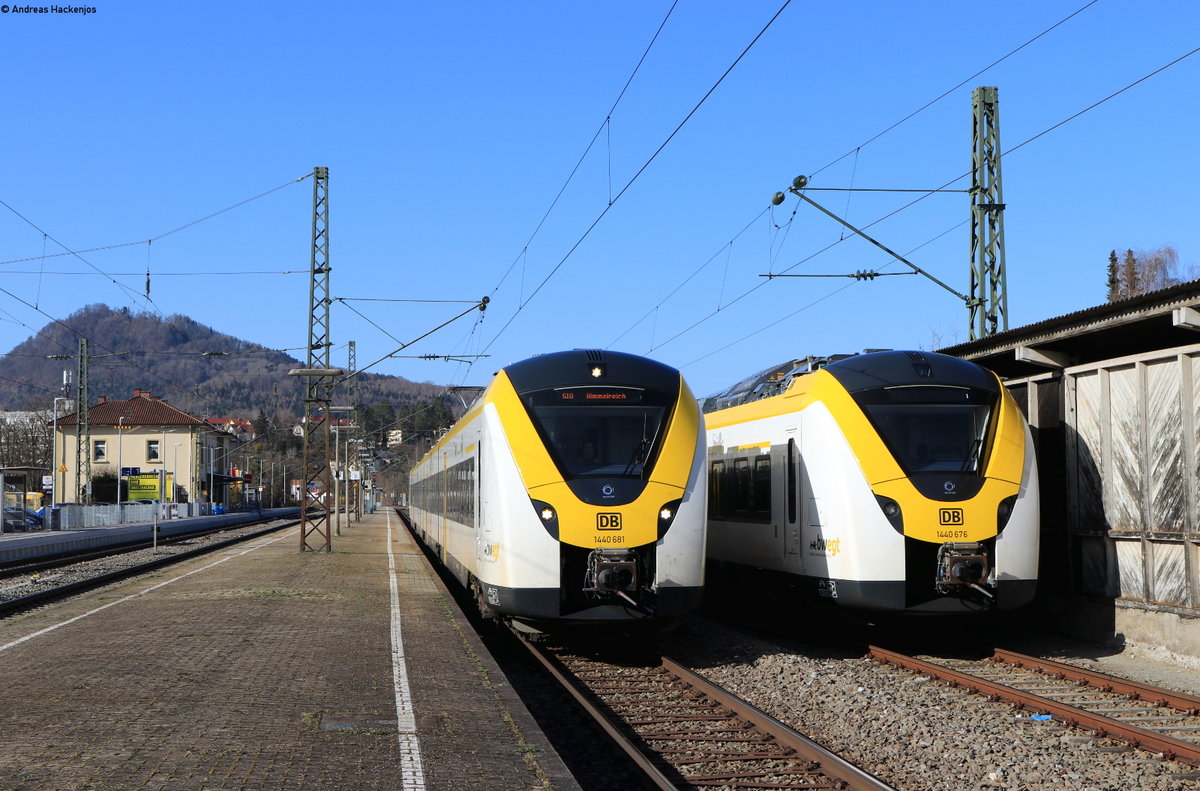 1440 181 umfährt 1440 176 im Bf Engen 30.3.21
