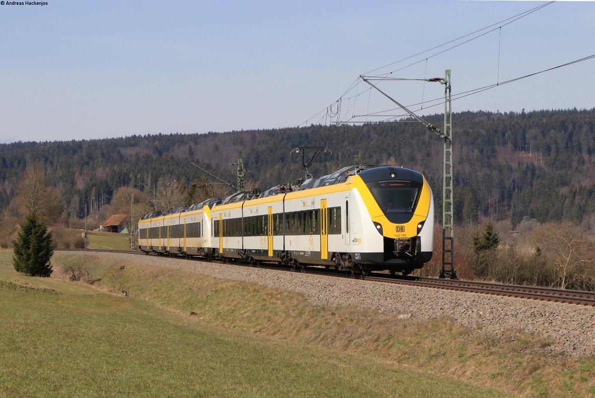1440 358 mit 1440 190 im Schlepp als Lt 70685 (Villingen(Schwarzw)-Freiburg(Brsg)Hbf) bei Möhringen 25.3.21