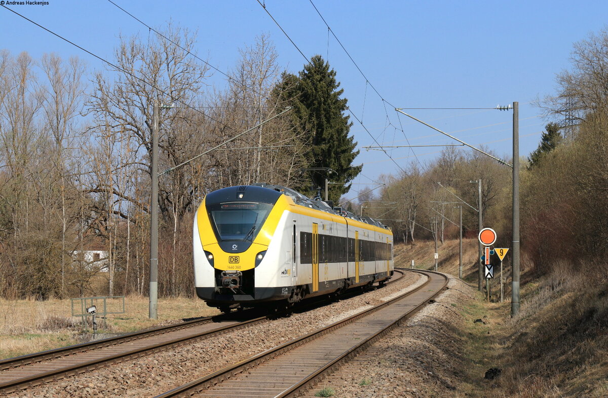 1440 360 als S 9714 (Villingen(Schwarzw) - Freiburg(Brsg)Hbf) bei Villingen 25.3.22