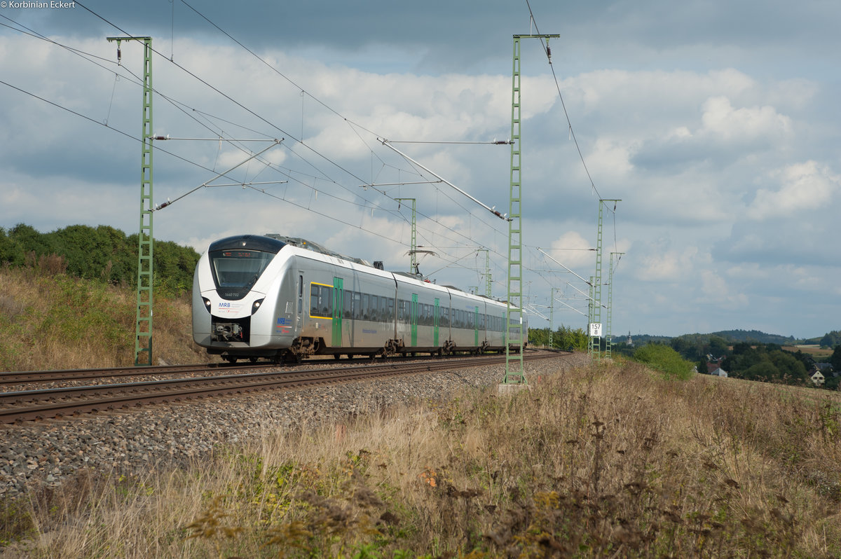 1440 702 als RE3 26976 der MRB von Dresden nach Hof bei Feilitzsch, 22.09.2016