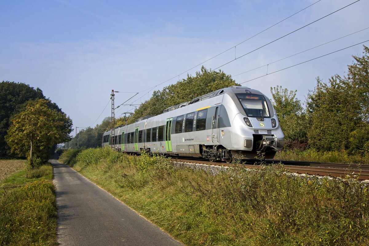 1442 118 der S-Bahn Mitteldeutschland als Tfzf unterwegs bei Bönen-Nordbögge (17.09.2021)