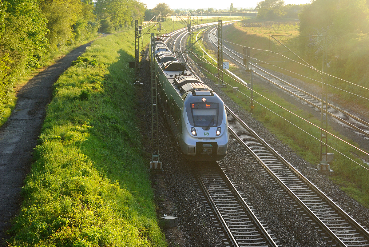 1442 619 der S-Bahn Mitteldeutschland in Schkeuditz. (15.05.2016)