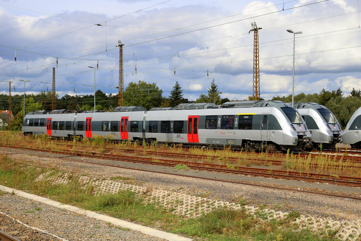 1442 678 und 1442 667 der S-Bahn Mitteldeutschland (MDSB II | DB Regio Südost) sind im Bahnhof Halle-Nietleben abgestellt. [10.9.2017 | 13:13 Uhr]