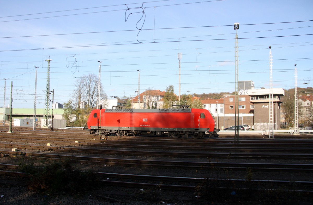 145 001-4 DB rangiert in Aachen-West. 
Aufgenommen vom Bahnsteig in Aachen-West bei tollem Novemberwetter am Nachmittag vom 8.11.2014.