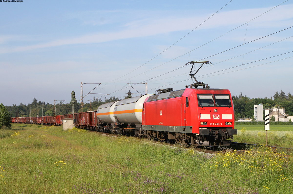 145 004-8 mit dem EZ ??? bei Waghäusel 18.5.18