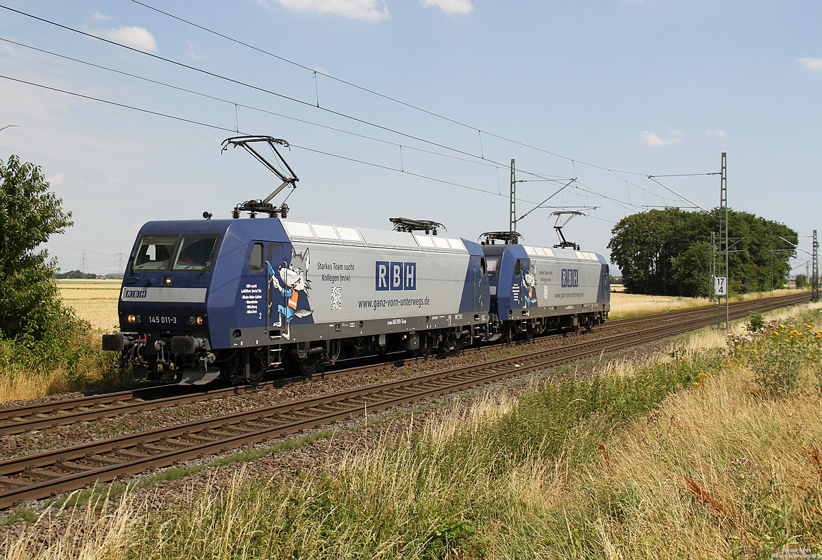 145 011 & 145 072 bei Brühl am 05.07.2019