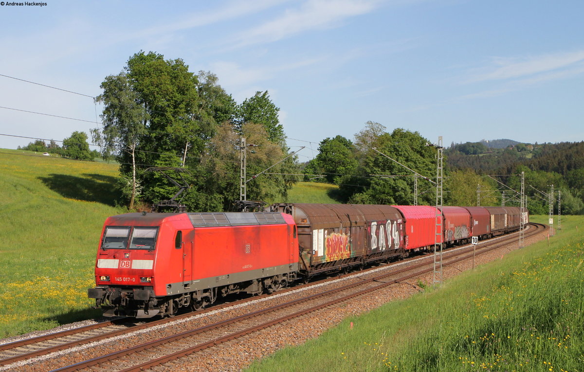 145 017-0 mit dem EK 68183 (Aalen Hbf-Kornwestheim Rbf) bei Lorch 7.5.18